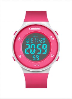 Buy Kids Water Resistant Rubber Digital Watch Rose Red in Saudi Arabia