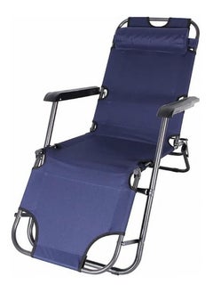 اشتري VIO® Foldable Chaise Bed,Portable Lightweight Adjustable Outdoor Reclining Chair with Headrest, Sun Lounger for Garden,Patio,Pool,Beach,Picnic,Barbecue,Camping,Backyard (153 * 45 * 80CM) (Dark Blue) في الامارات