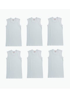 اشتري John Gladstone Mens Muscle Inner T-Shirt RN White pack of 6 في الامارات