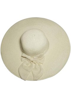 اشتري MerryGlam Women Beach Hat | Brim Straw Girls Summer Sunshade Cap_ Travel Foldable Floppy UV Protection Sun Beach Ribbon Hat في الامارات