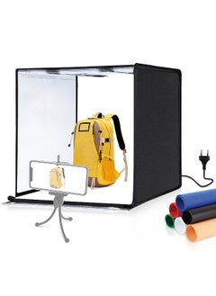 اشتري PULUZ PU5060 60*60*60cm Folding LED Light Tent Desktop Photo Studio Light Box 60W Softbox 120pcs LED Beads 5500K Dimmable with 6pcs Color Backdrops for Small Product Photography في الامارات