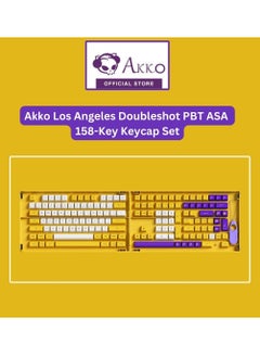 اشتري AKKO Los Angeles Keycaps Set ASA Profile Double-shot PBT 108 Full Keycaps Set, with 49 Extra Novelty Keycaps, MX Structure switches with Collection Box في الامارات