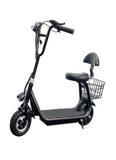 Buy Electric Kick Scooter With Rear Basket And Front Light Foldable Commuter E-Scooter With Seat in Saudi Arabia