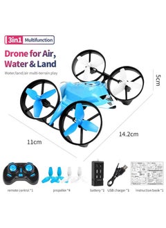 Buy 3-in-1 Drone,Small Quadcopter,3D Flip,Waterproof Design,Suitable for Gifts for Kids(Blue) in Saudi Arabia