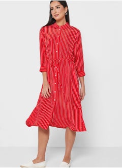 Buy Striped Button Detail Dress in UAE