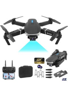 Buy New E88 Pro Max Best Mini Drone With Camera 4k for adult For Kids hd Dual Camera Adults and Teenager Fordable Remote RC HD 1080P Quad-Copter FPV Wifi Transmission Phone Control Black in UAE