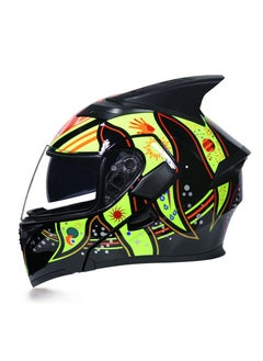 اشتري New Double Mirror Helmet Semi Full Cover Four Seasons Motorcycle Helmet في السعودية