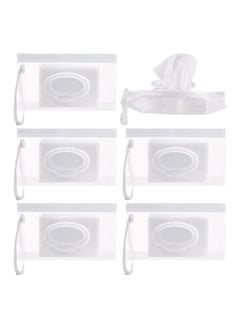 Buy Portable Eco-Friendly Baby Wipe Dispenser 6 Pack Refillable Carry Case for Travel Strollers and Backpacks in UAE