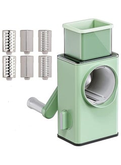 Buy 3 in1 manual rotary cheese grater shredder round mandoline slicer for kitchen salad vegetable potato slicer cutter cheese shredder with handle and strong suction slicer chopper in Egypt