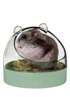 اشتري Cute Hamster Food Bowl Food Grade Material Food Grade Material Transparent Cover Anti-Impact Anti-Spill Eat Play Happily for Dwarf Hamsters Gerbils Mice Puppies Kittens Small Animals Green في الامارات