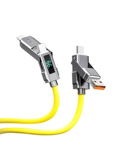 اشتري 4 in 1 USB C Charging Cable, Silicone USB C to C Cable 5ft Chubby with LED Display, USB C to Multi-Charger Cable & Data Sync,480Mbps for Phone15 14 13 Pad Mac, S24 S23 S22 في السعودية