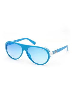 Buy Men's Mirrored Pilot Shape Plastic Sunglasses GU0012591X60 - Lens Size: 60 Mm - Matte Blue in Saudi Arabia