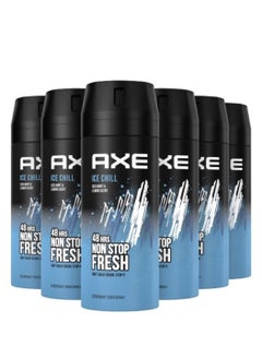 Buy Axe Ice Chill Bodyspray Deodorant - 6 x 150 ml in UAE