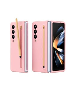 Buy Case Compatible with Samsung Galaxy Z Fold 4 Case, [S Pen Included] PC Shockproof Full Protection Cover for Z Fold 4 Case - (Pink) in Egypt