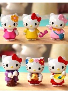 Buy 6-Piece Hello Kitty Action Figure Set, Mini Model Statue Figure Toy, Cartoon Realistic Model Ornament, High Quality Cartoon Figure Toy for Collection, Decoration in Saudi Arabia