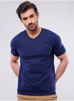 Buy Navy V-Neck T-Shirt in UAE