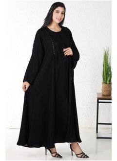 Buy Black abaya with black embroidery in Saudi Arabia