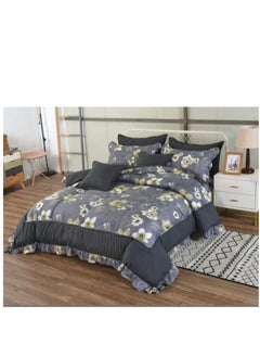 Buy Super King 8 Pieces Comforter set Ruffle Bedding Set, Cotton and Polyester Quality Dorm, Duvet( 240*260cm) in UAE