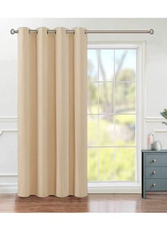 Buy Room Divider Curtain Grommet Thermal Insulated Blackout Curtains for Bedroom Living Room Biscotti Beige 140x243cm in UAE