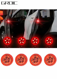 Buy 4 PCS Universal Wireless Car Door LED Warning Light, Strobe Flashing Anti Collision Signal LED Safety Lamps, Strobe Lights for Anti Rear-end Collision (Red) in UAE