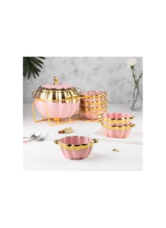 Buy A set of soup mugs in the shape of pepper, 7 pieces, rose, TMKH123 in Egypt