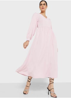 Buy V Neck Flare Dress in UAE