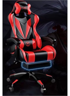 Buy Gaming Chair Office Chair High Back Computer Chair with Footrest Support and Chair 360 moves (Red) in UAE