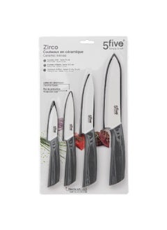 Buy 4-Piece Zirco Ceramic Knives Set Silver and Grey 3 x 33 x 20 cm 189692 in Saudi Arabia