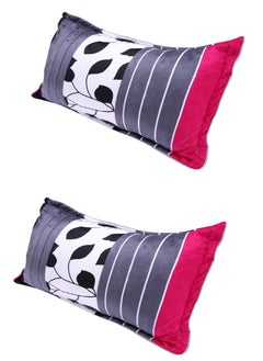 Buy Pack Of 2 Velvet Queen Pillowcases, Shams Floral Pattern, Zipper Closure Style, Zippered Pillowcases, Ultra Soft, 50 X 75 Cm in Saudi Arabia