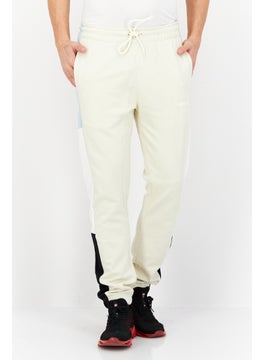 اشتري Men Brand Logo Drawstring Sweatpants, Cream/Blue/Black في الامارات