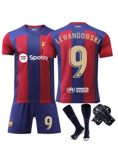 اشتري Youth Adult Football FC Barcelona No. 9 Home Jersey, Football Tracksuits, Boys Jerseys, Football Training T-Shirts, Shorts and Socks Knee Pads في السعودية