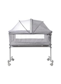 Buy Multifunctional Portable Adjustable Folding Unfolding 3 in 1 Baby Crib and Travel Cot Cradle with Canopy, Pad in Saudi Arabia
