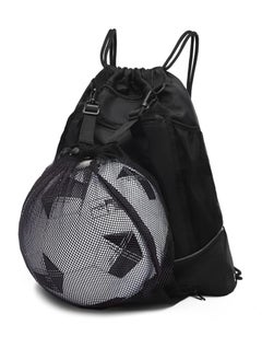 اشتري Drawstring Football Bag Soccer Backpack with Detachable Mesh Bag Waterproof Draw String Back Sack with Zip Pocket في الامارات