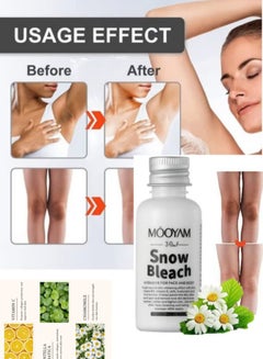 اشتري Snow Bleach Cream, Snow Bleaching Cream for Intimate Area Whitening, Body Dark Spot Remover, Skin Bleaching Cream for Intimate Area, Neck, Armpits, Knees, Elbows في السعودية