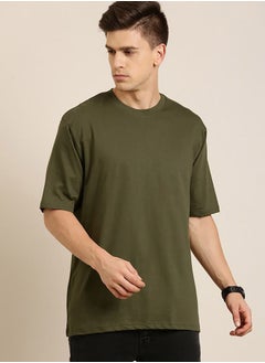 Buy Solid Oversized Cotton T-Shirt in Saudi Arabia