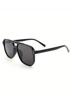 اشتري Rivet Double Beam Square Fashion Sunglasses Unisex Trendy Concave Shape Retro Shades في الامارات