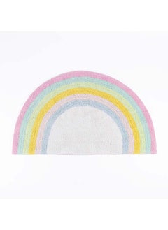 Buy Rainbow Oval Tufted Bathmat, Multicolour - 1700 GSM, 90x55 cm in UAE