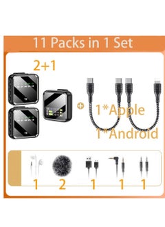 اشتري 11 Pieces in a Set Wireless Lavalier Microphone With Digital Display For Camera Phone Live Broadcast Class Teaching Record Video Tiktok Interview في السعودية