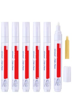 Buy 6 Pieces Tile Pen Wall Grout Restorer Pen Repair Marker Grout Filler Pen for Restoring Tile Grout Wall Floor Bathrooms and Kitchen White in UAE