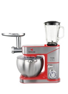 Buy MEBASHI 3-in-1 Stand Bowl Mixer, 10 L Capacity, Meat Grinder, Blender, Full Copper Motor 2000 W, (ME-SBM1110) (Red) in UAE