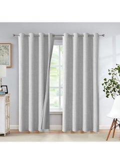 Buy Curtains House Linen 100% Blackout Fully Darkness For Room Thermal Insulated Fabric Steel Grommets 1 Piece in Egypt