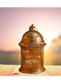 Buy Eid And Ramadan Hollow Music Gold Copper Candlestick Lighting Dome Lamp Muslim Eid Home Decoration in UAE