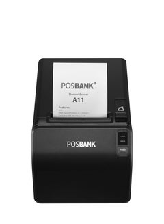 Buy POSBANK A11 THERMAL RECEIPT PRINTER WITH USB & NETWORK PORTS - 250 MM/S – BLACK in Saudi Arabia