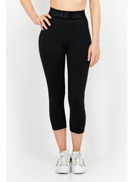 Buy Women Sportswear Fit 3/4 Length Training Leggings, Black in UAE