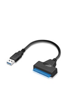 اشتري كابل NTECH SATA إلى USB 3.0 / 2.0 يصل إلى 6 جيجابت في الثانية لمحرك الأقراص الصلبة الخارجي HDD SSD 2.5 بوصة SATA 3 22 دبوس محول USB 3.0 إلى سلك Sata III - أسود في الامارات