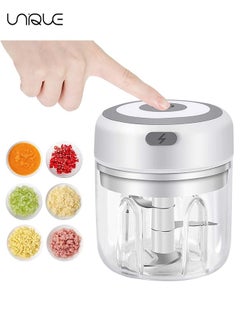 Buy Electric Mini Garlic Chopper, Portable Food Processor, Vegetable Chopper Onion Mincer, Cordless Meat Grinder with USB Charging for Vegetable, Pepper, Onion, Baby Food, Seasoning, Nuts (BPA-Free) in Saudi Arabia