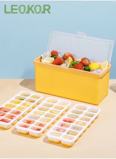 اشتري Ice Cube Tray with Lid and Storage Box Easy Release 42 Small Nugget Ice Tray Flexible Ice Cube Molds with Scoop and Cover في السعودية