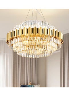 Buy A luxurious golden crystal chandelier with 10 distinctive decorative bulbs from TEC Light for modern lighting. in Egypt