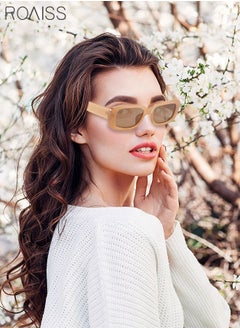 Buy Rectangle Sunglasses for Women Retro Driving Glasses 90’s Vintage Fashion Narrow Square Frame UV400 Protection in Saudi Arabia