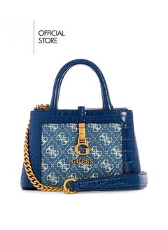 اشتري حقيبة Girlfriend Satchel Denim Logo Crossbody باللون الأزرق في السعودية